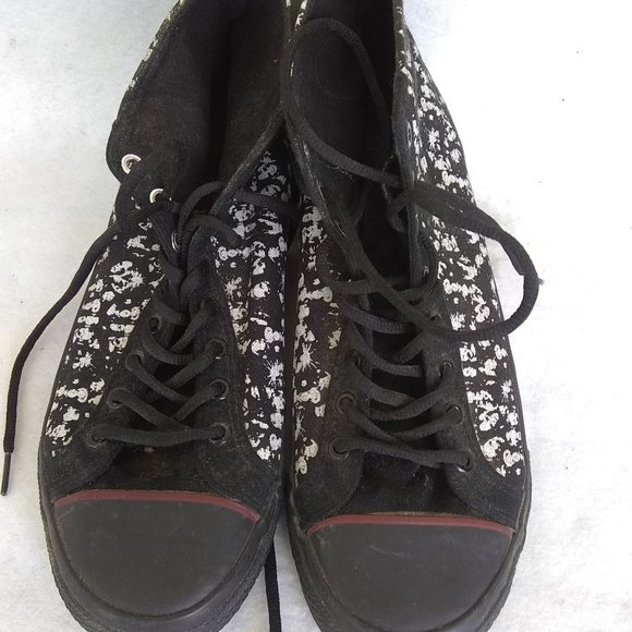 Draven  Skipknot skull and wings high tops sneakers black laces size 9 - Picture 1 of 7